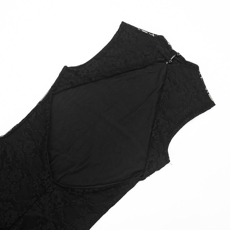 See-Through Backless Lace Capri Jumpsuit for Club Wear