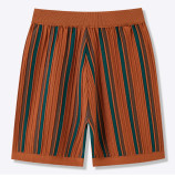 Summer Men's Knitted Striped Short Sleeve Cardigan and Shorts Set