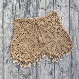 Women's Crochet Tie-Up Shell Skirt