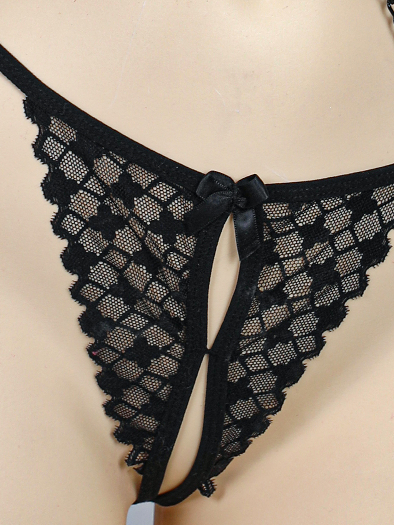 Women's Lace-Up Sheer Sexy Bodysuit Lingerie