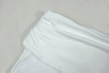 Spring Summer Women's Low Back Draped Top & Wide Leg Pants Set