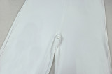 Spring Summer Women's Low Back Draped Top & Wide Leg Pants Set