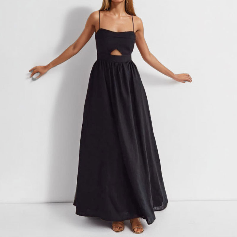 Spring Women's Strap High Waist A-line Dress