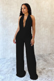 Spring Summer Women's Low Back Draped Top & Wide Leg Pants Set