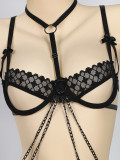 Women's Lace-Up Sheer Sexy Bodysuit Lingerie