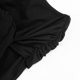 Women's Sexy Lace Halter Neck Sleeveless Top & Capri Pants Set