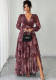 Plus Size Women floral print ruffled Maxi dress