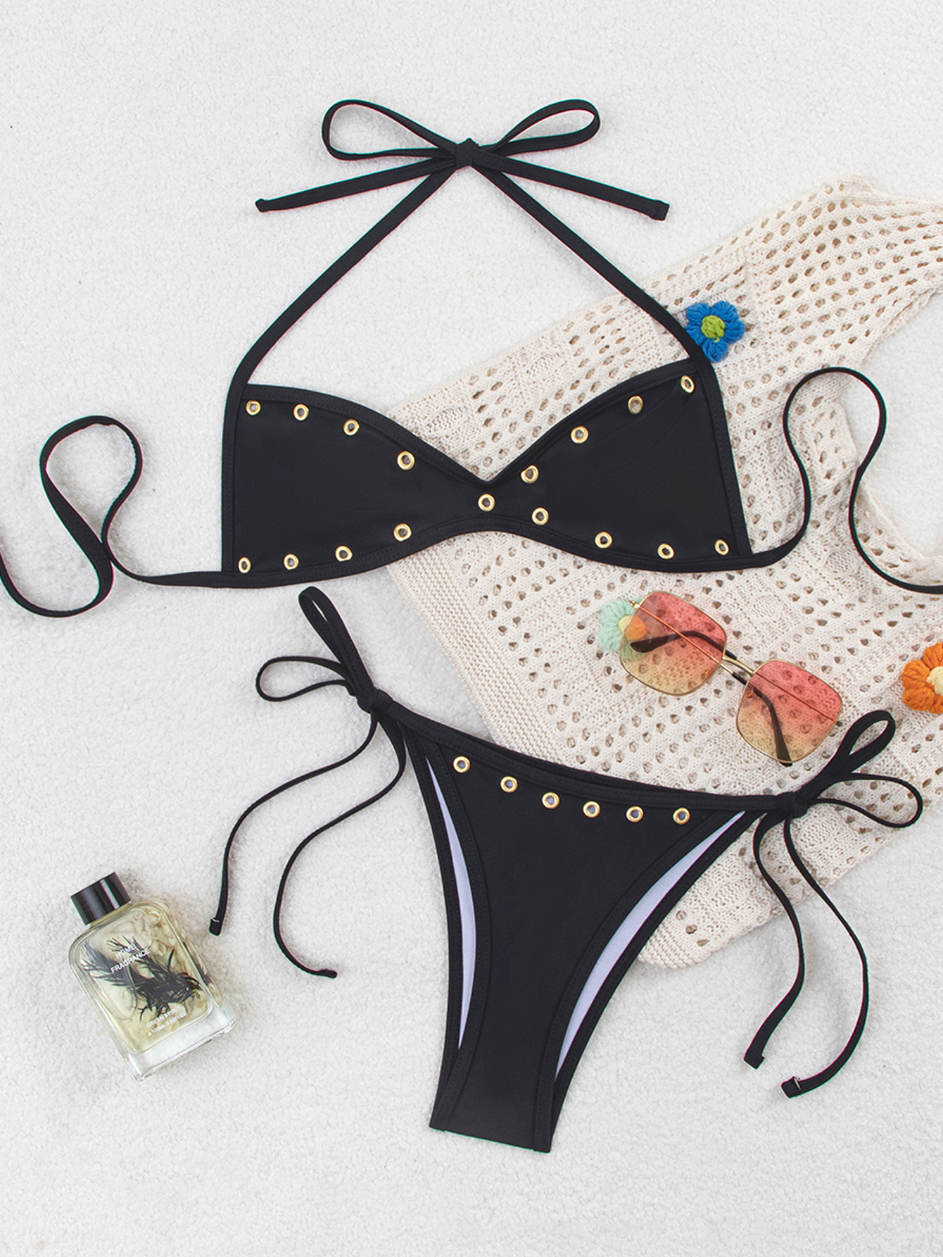 Women Lace-up Sexy Bikini Two Pieces Swimsuit