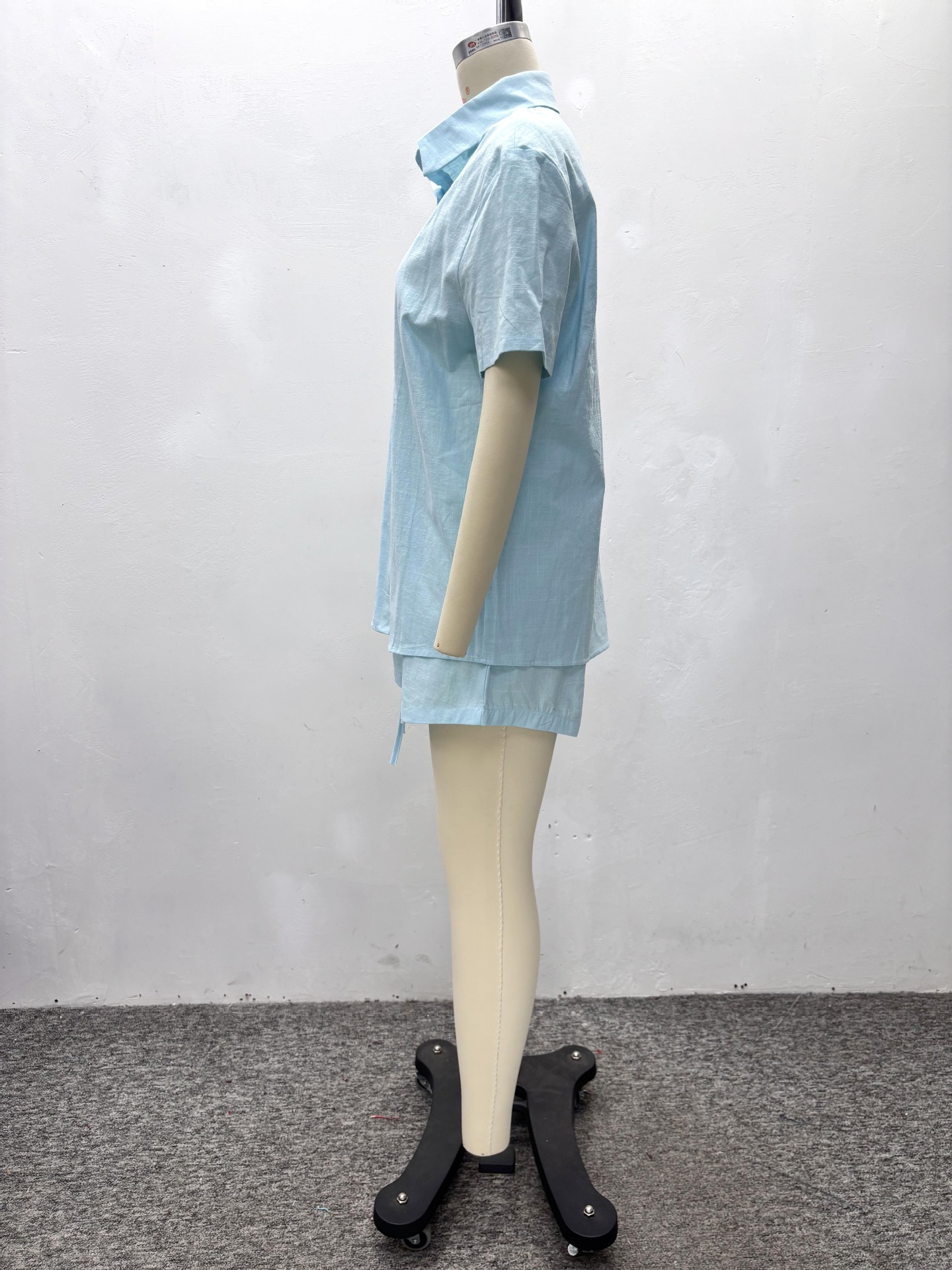 African Women Casual Turndown Collar Shirt and Shorts Two-Piece Set