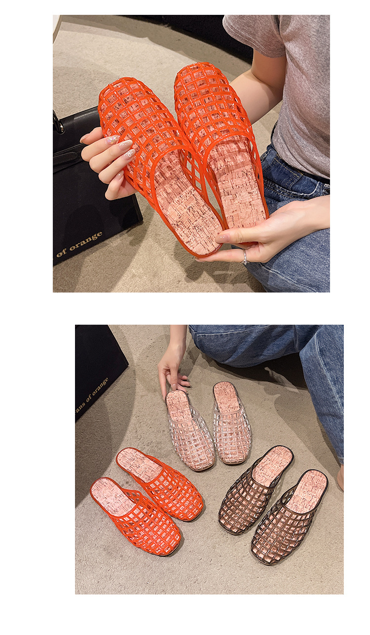 Women Spring & Autumn Closed-Toe Flat Hollow-Out Sandals