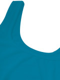 Women Colorblock Sleeveless Square Neck Slim Waist A-Line Mini Dress Trendy Outfit