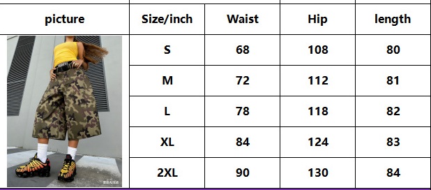 Camouflage Cargo Wide Leg Pants for Casual Streetwear