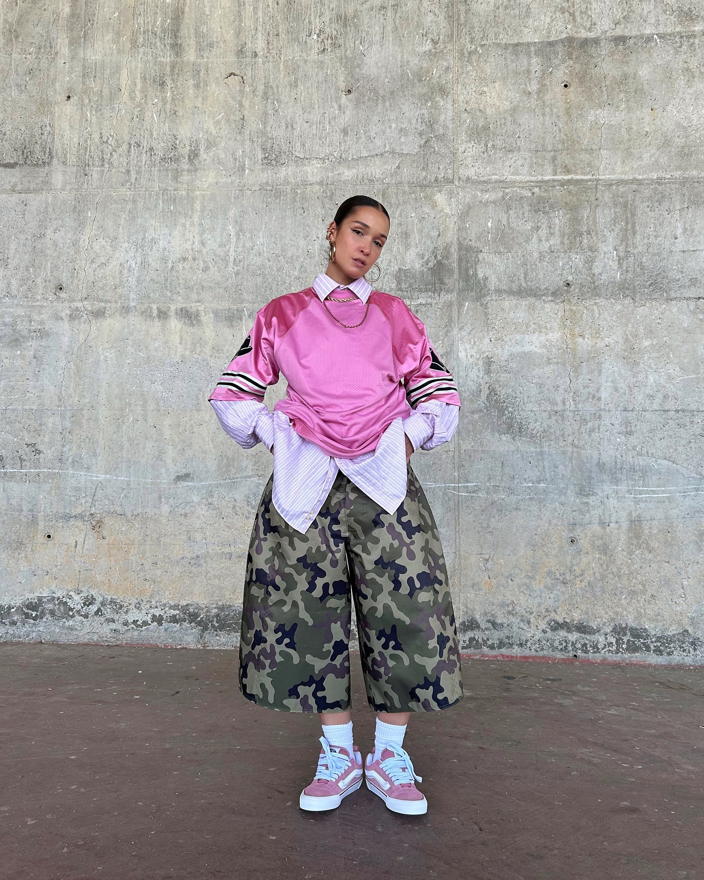 Camouflage Cargo Wide Leg Pants for Casual Streetwear