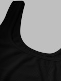 Women Colorblock Sleeveless Square Neck Slim Waist A-Line Mini Dress Trendy Outfit