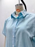 African Women Casual Turndown Collar Shirt and Shorts Two-Piece Set