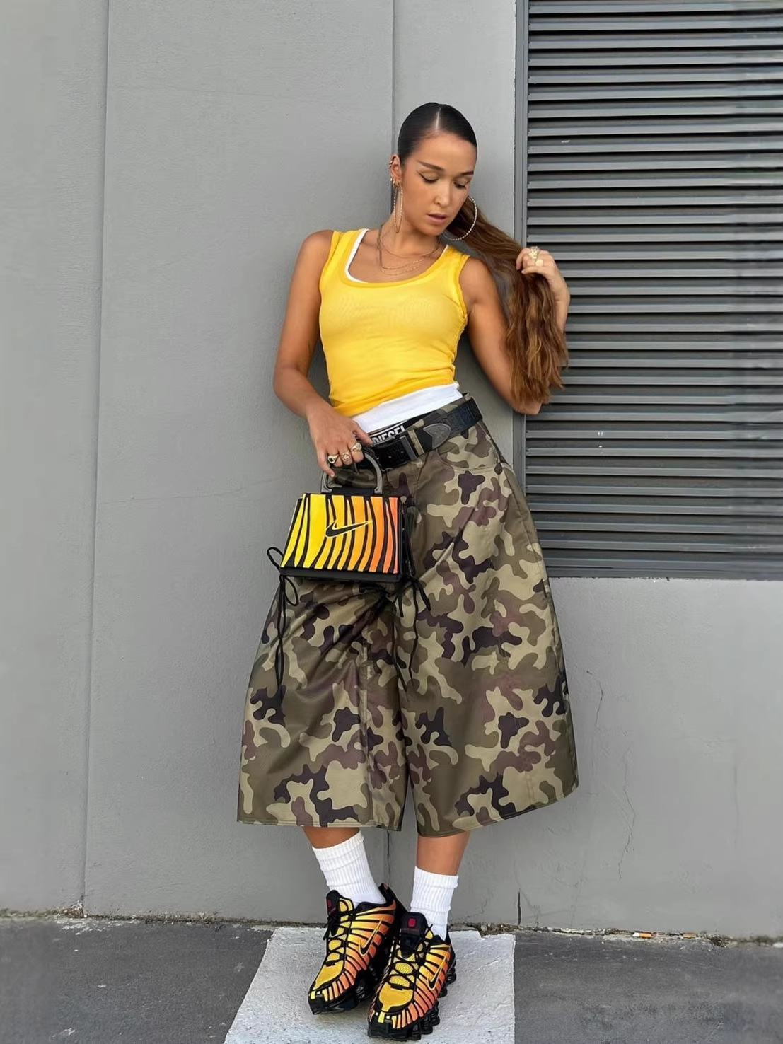 Camouflage Cargo Wide Leg Pants for Casual Streetwear
