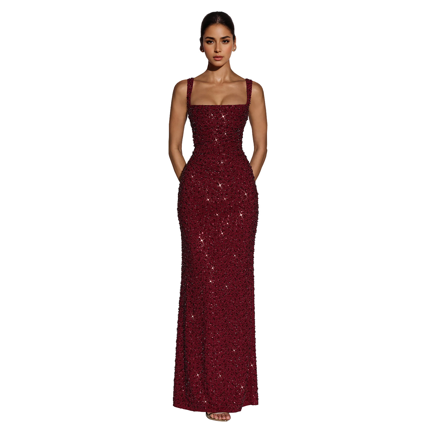 Strap Lace-Up Bodycon Dress for Club & Party Wear