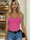 Spring Women Casual Solid Color Camisole Top Basic Slim Tank