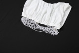 Women Spring/Summer Sexy Mesh See-Through Sleeveless Vest and Skirt Two-Piece Set
