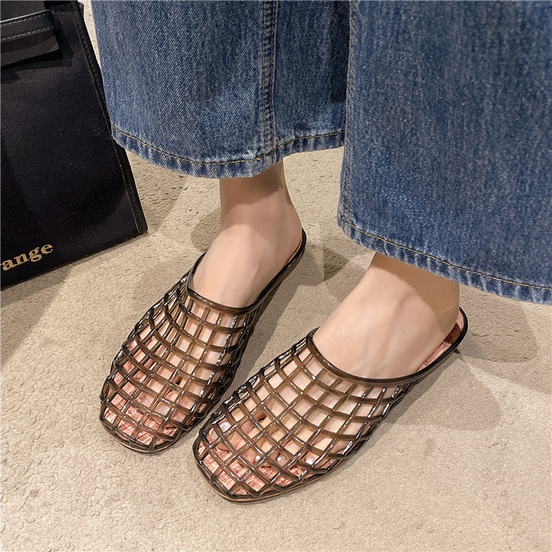 Women Spring & Autumn Closed-Toe Flat Hollow-Out Sandals