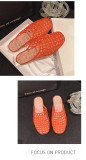 Women Spring & Autumn Closed-Toe Flat Hollow-Out Sandals