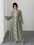 Plus Size Women Muslim V-neck lace dress