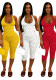 Women Halter Neck Polka Dot Boned Zipper Slim Waist Cropped Jumpsuit Party Outfit