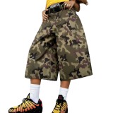 Women Camouflage Cargo Pants Casual Loose Wide Leg Streetwear