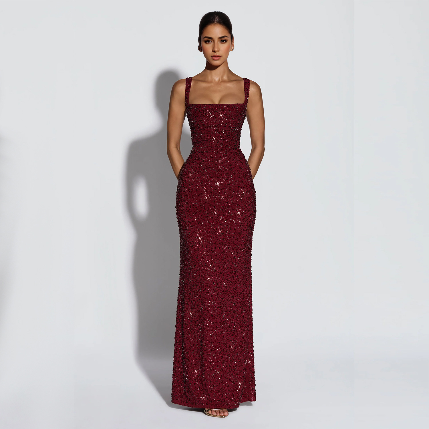 Strap Lace-Up Bodycon Dress for Club & Party Wear