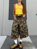 Women Camouflage Cargo Pants Casual Loose Wide Leg Streetwear