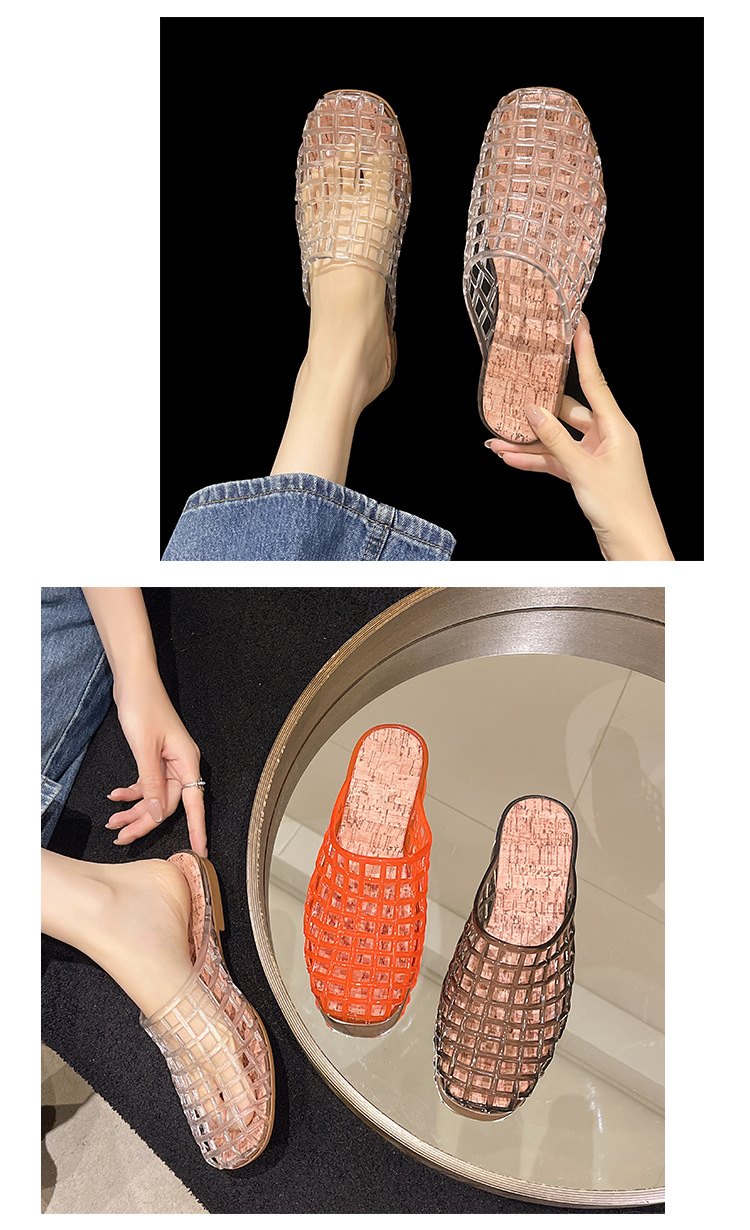 Women Spring & Autumn Closed-Toe Flat Hollow-Out Sandals