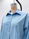 Plus Size Women African Casual Turndown Collar Button-Down Shirt and Skirt Two-Piece Set