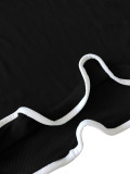 Women Colorblock Sleeveless Square Neck Slim Waist A-Line Mini Dress Trendy Outfit
