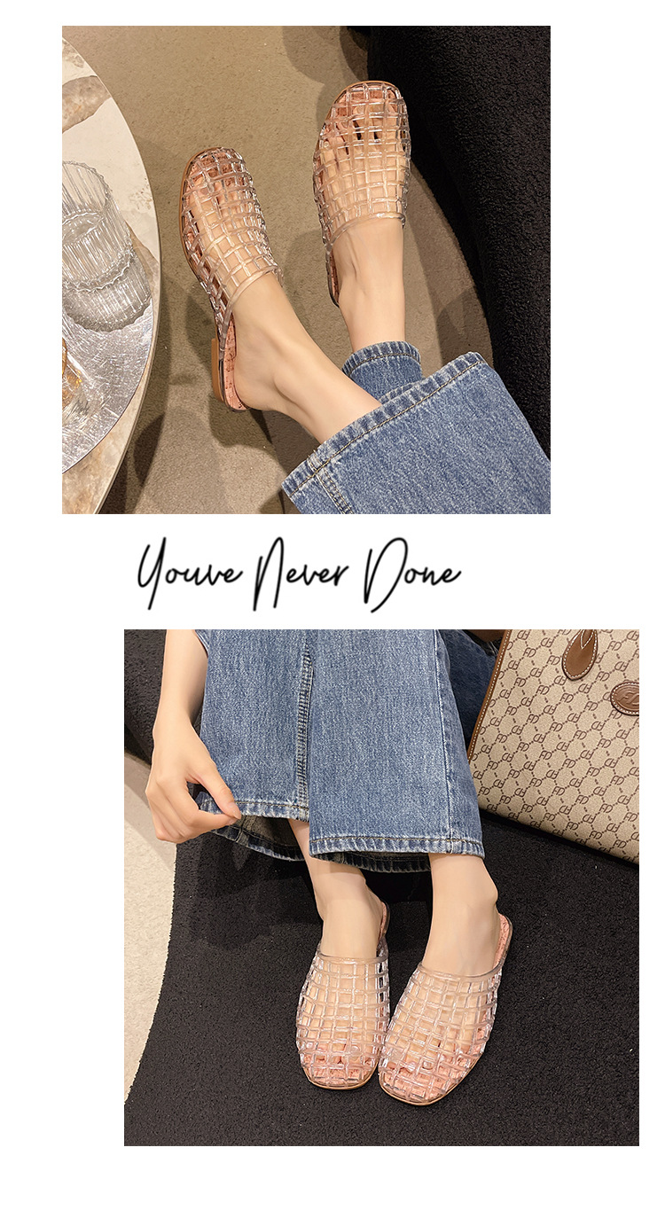 Women Spring & Autumn Closed-Toe Flat Hollow-Out Sandals