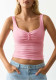 Women Spring & Summer U-neck ruffled beaded vest top