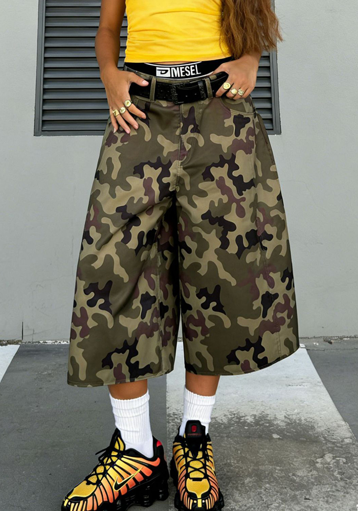 Camouflage Cargo Wide Leg Pants for Casual Streetwear