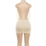 Women Summer Sexy Halter Neck Backless Bodycon Dress