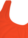 Women Colorblock Sleeveless Square Neck Slim Waist A-Line Mini Dress Trendy Outfit