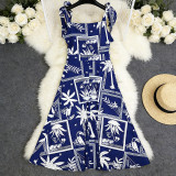 Women Holidays Printed Camisole Maxi Dress