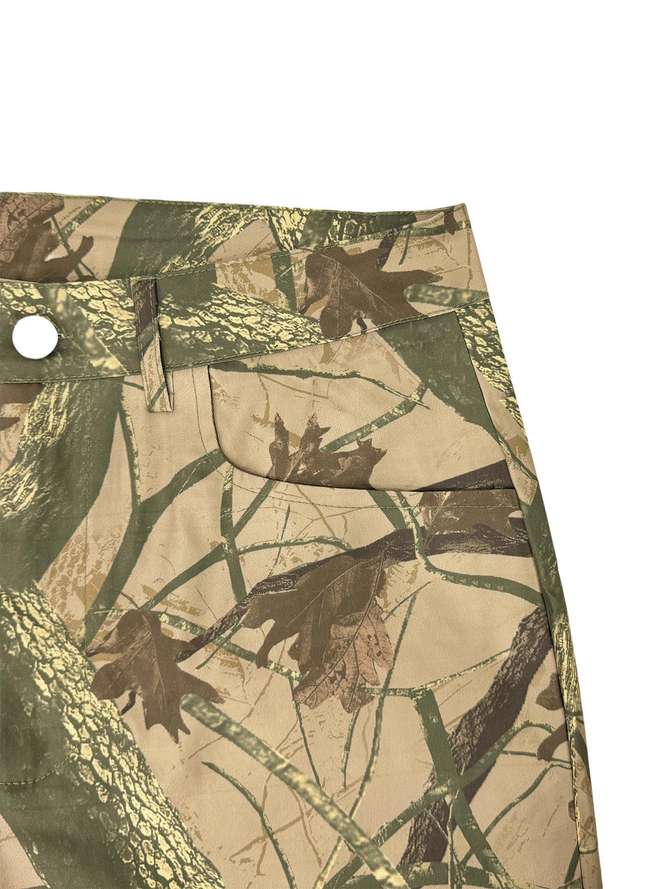 Women Camouflage Casual Zipper Pocket Pants