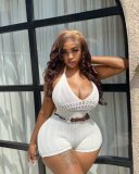 Women Knitted Hollow Out Slim Fit Stretch Jumpsuit Sexy Clubwear Outfit