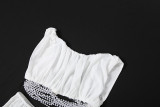Women Spring/Summer Sexy Mesh See-Through Sleeveless Vest and Skirt Two-Piece Set