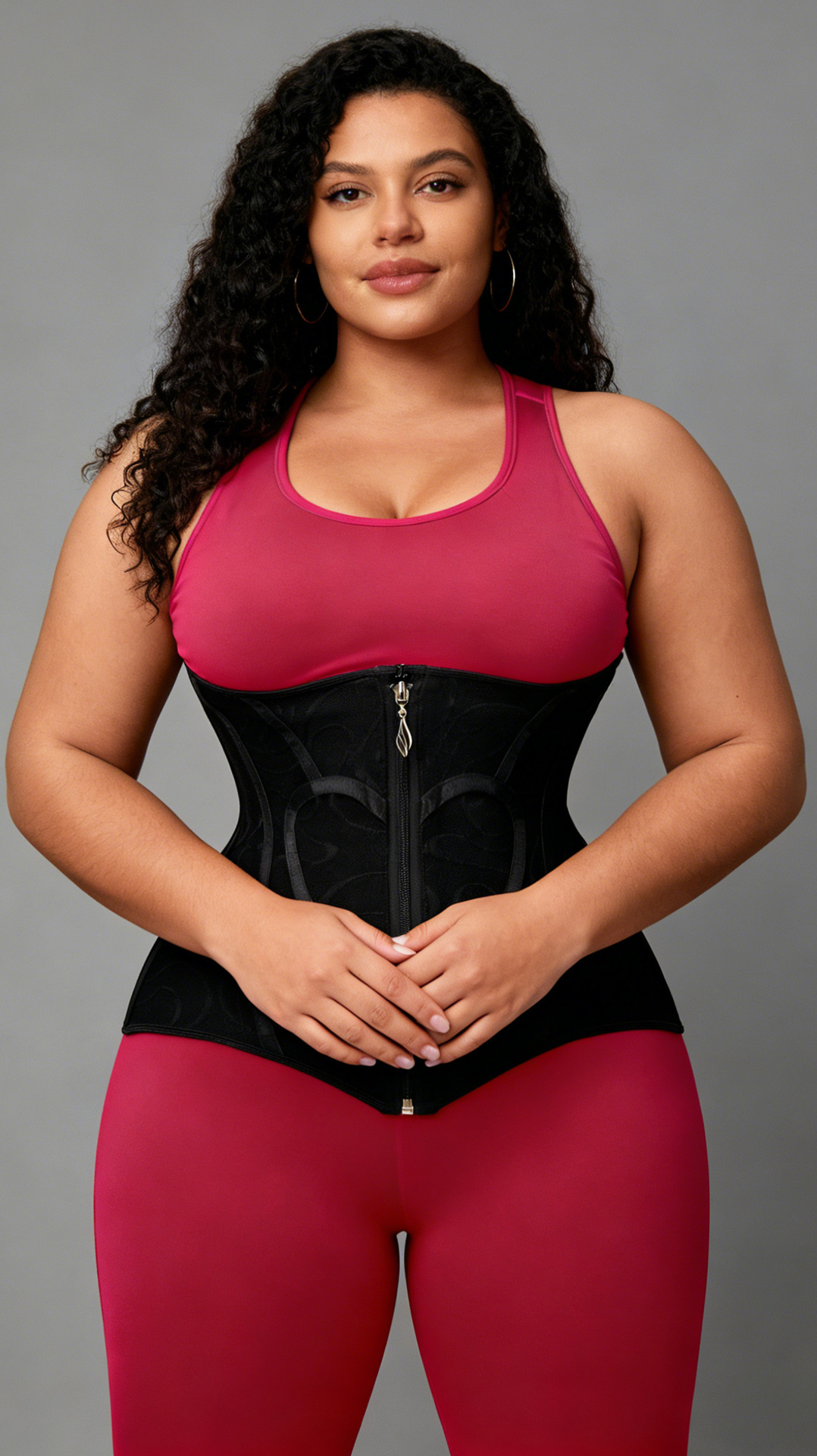 Women Heart Print Fitted Mesh Waist-Shaping Double-Layer Compression Waist-Supporting Belt Shaper