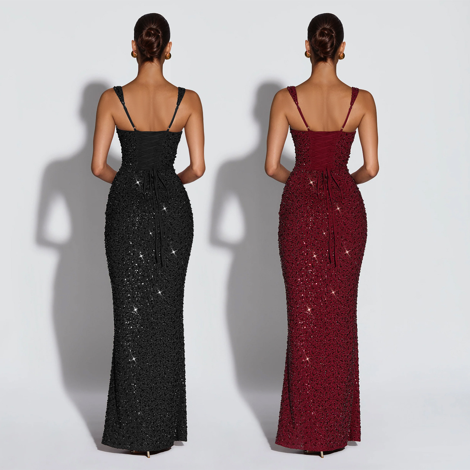 Strap Lace-Up Bodycon Dress for Club & Party Wear