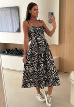 Women Summer Printed Strap Dress Women Summer Printed Strap Dress