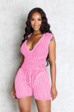 Women Casual Lace-Up Knitting Jumpsuit