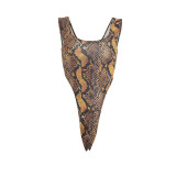 Women Sexy Python Print Bodysuit and Pants Two-Piece Set