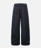 Women Color Block Patchwork Denim Pant
