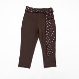 Women Sexy Off-Shoulder Polka Dot Top and Capri Pants Two-Piece Set