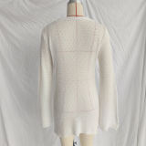 Women Sexy V-Neck Cover-Up Hollow-Out Knitting Beach Dress